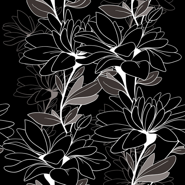 Seamless pattern from monochrome chamomiles - Vektor, kép