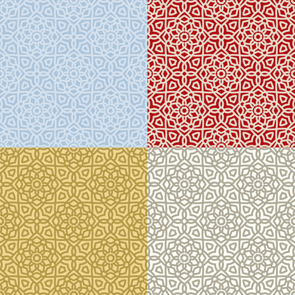 Satz von vier nahtlosen geometrischen Mustern - Vektor, Bild