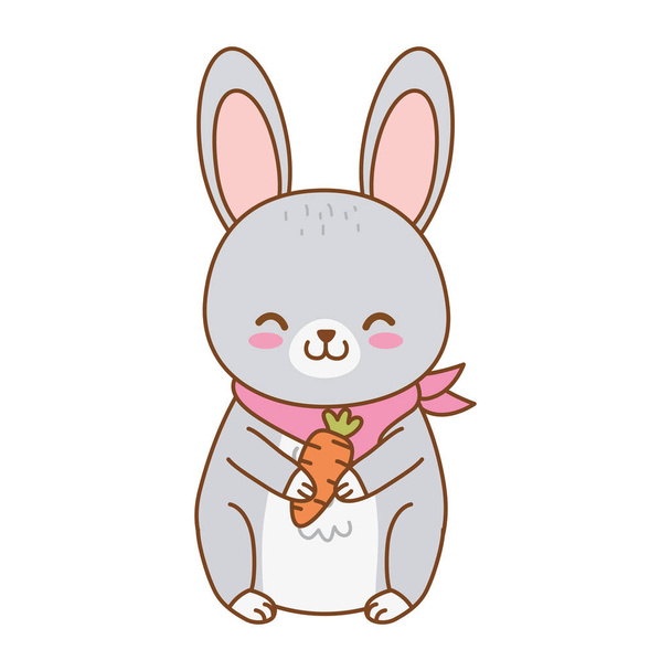 cute rabbit woodland character - Vector, Image