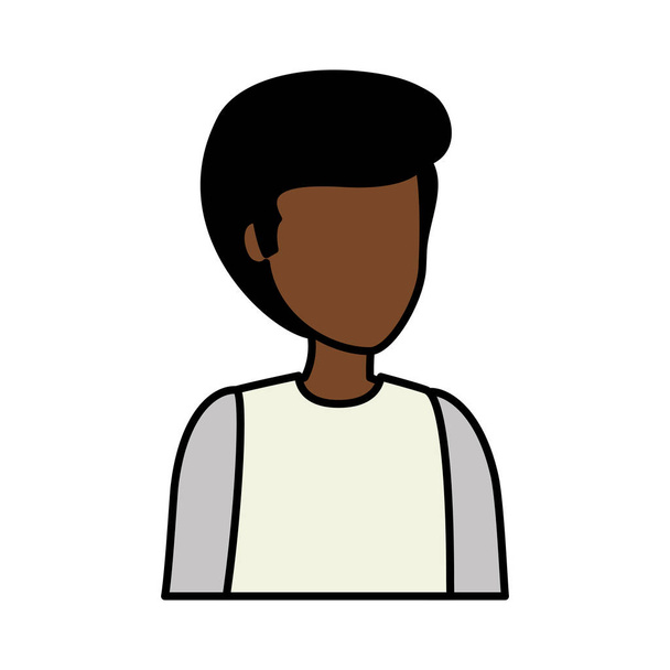 młody czarny człowiek avatar znaków - Wektor, obraz