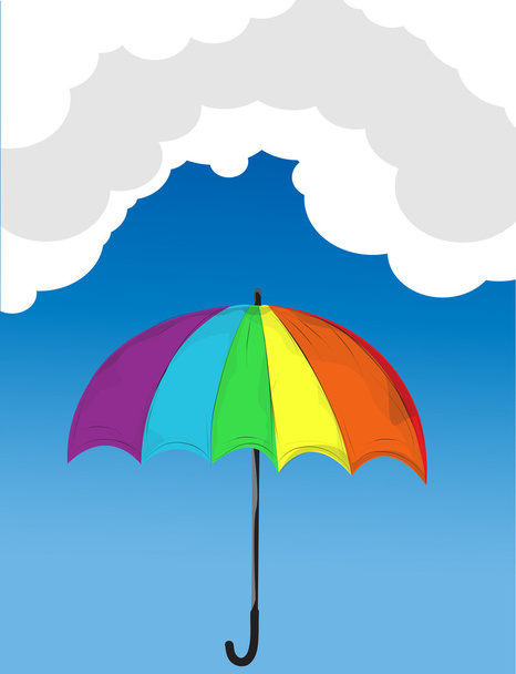 rainbow colored umbrella - Wektor, obraz