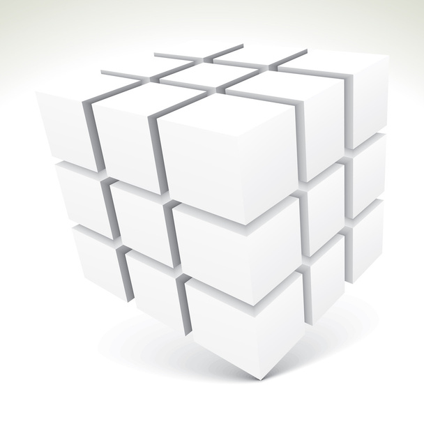 3d cubos blancos
 - Vector, Imagen