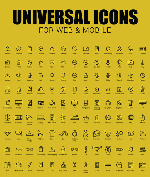 conjunto de iconos universales para web y móvil - Vector, Imagen