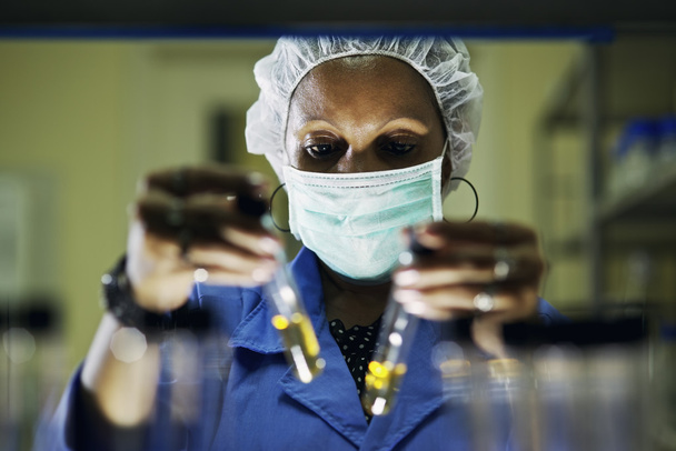 Laboratório industrial e pessoal, mulher a trabalhar como cientista
 - Foto, Imagem