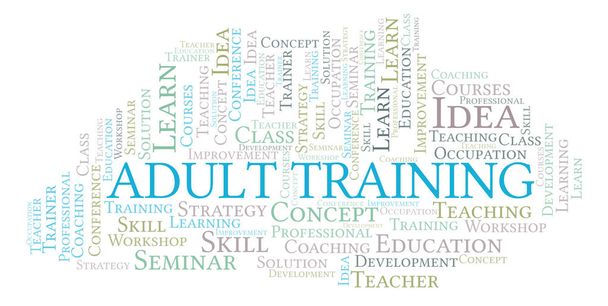 Adult Training parola nuvola. Wordcloud realizzato solo con testo
. - Foto, immagini