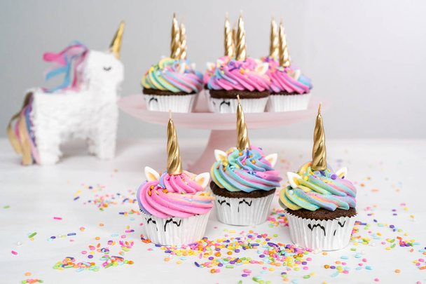 Unicorn cupcakes - Foto, afbeelding