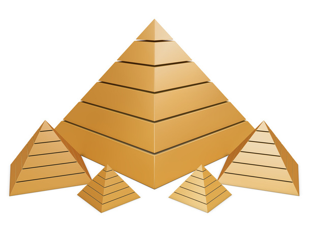 Ryhmä kultaisia pyramideja
 - Valokuva, kuva