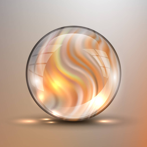The vector realistic 3d sphere.Vibrant color.Fluid design - Vector, Imagen