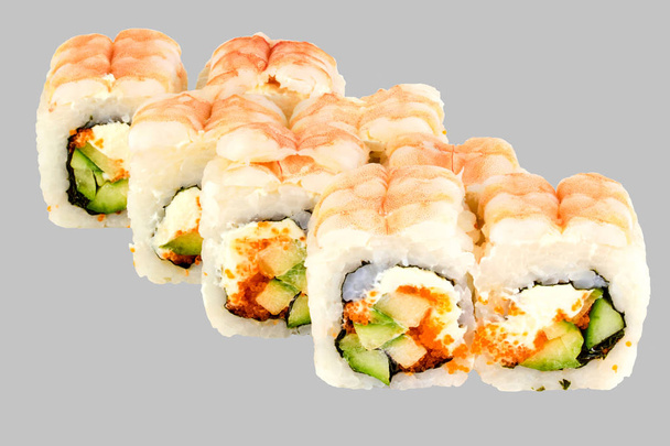 Philadelphia Sushi Roll krewetki ogórek Masago Caviar z Filadelfii - Zdjęcie, obraz