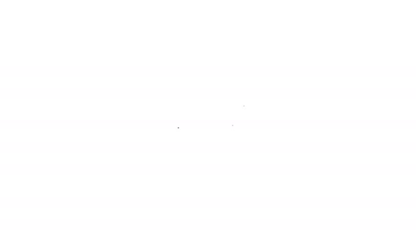 graues Ufo fliegendes Raumschiff-Liniensymbol auf weißem Hintergrund. fliegende Untertasse. Alien-Raumschiff. futuristisches unbekanntes Flugobjekt. 4k Video Motion Graphic Animation - Filmmaterial, Video