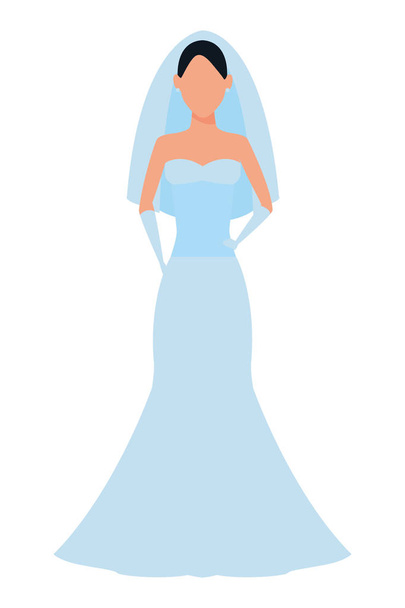 woman wearing wedding dress - Vector, Image