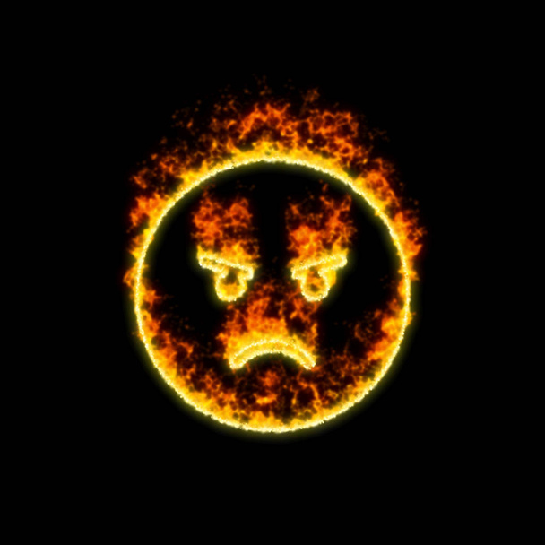 Il simbolo l'emozione arrabbiata brucia in fuoco rosso
  - Foto, immagini