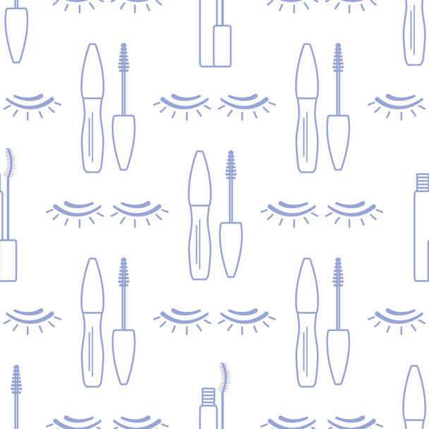 Vector seamless pattern with eyelashes. Makeup - Vektor, kép