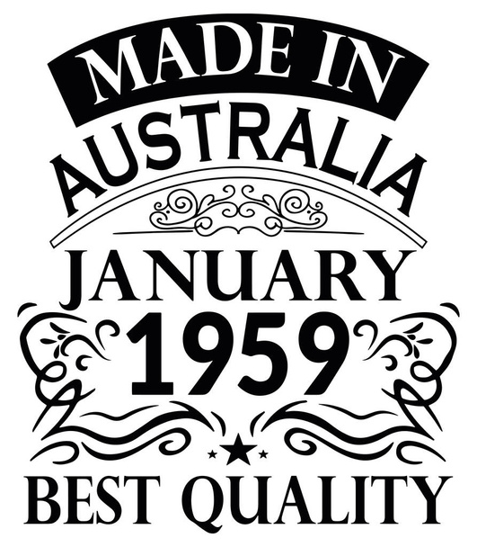 Diseño de camisas hecho en Australia Enero 1959
 - Vector, Imagen