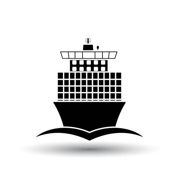 Konténer hajó ikon elülső nézete - Vektor, kép