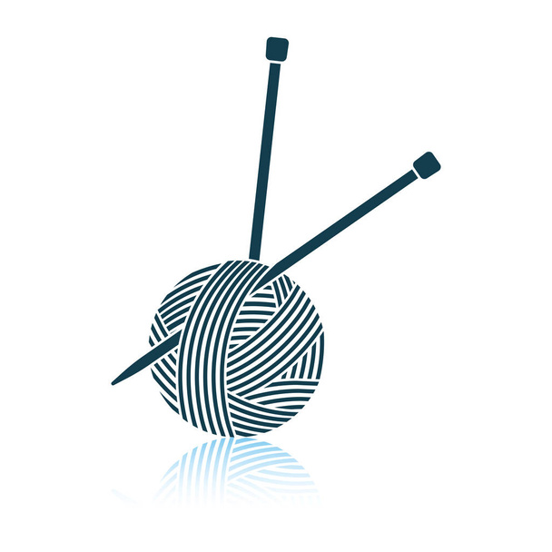 Bola de fio com agulha de tricô ícone
 - Vetor, Imagem