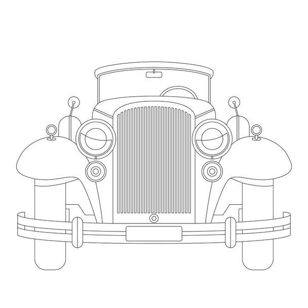 coche de época, ilustración del vector, dibujo del forro
 - Vector, Imagen