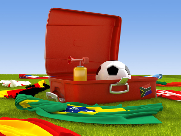 Der Koffer des Fußballfans - Foto, Bild