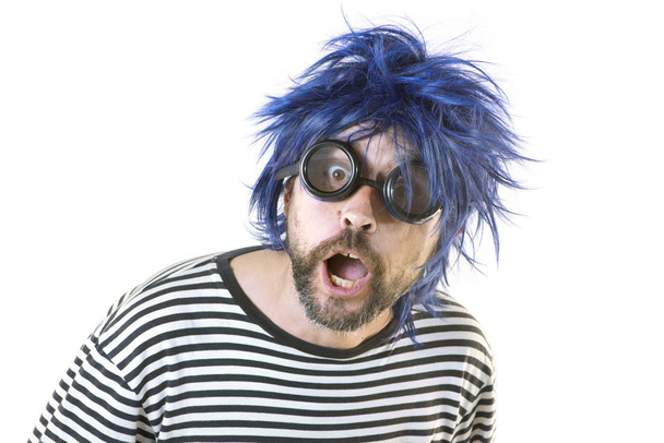 Homem Bizarro Azul Cabelo
 - Foto, Imagem