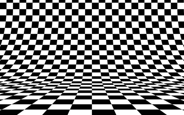 Tablero de ajedrez fondo curvado vacío en perspectiva, ilustración vectorial
. - Vector, imagen
