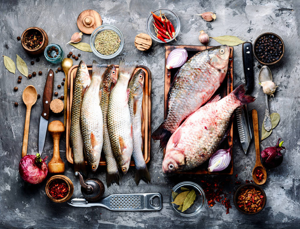 Świeże ryby i składniki - Zdjęcie, obraz