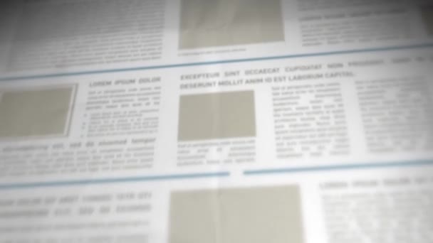 Rolagem de fundo de jornal 3d / animação 4k de um fundo de jornal deslocamento rolagem com títulos e textos falsos e títulos
 - Filmagem, Vídeo