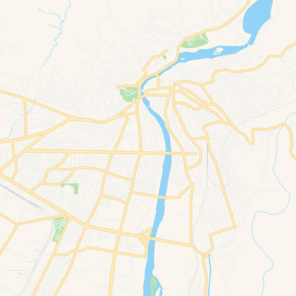 クタイシ, ジョージア印刷可能なマップ - ベクター画像