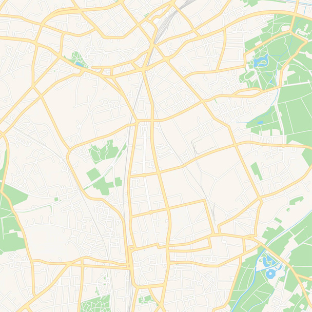 モンチェンラートバッハ, ドイツ 印刷可能な地図 - ベクター画像