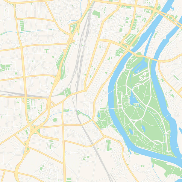 ドイツ、マクデブルク印刷可能な地図 - ベクター画像