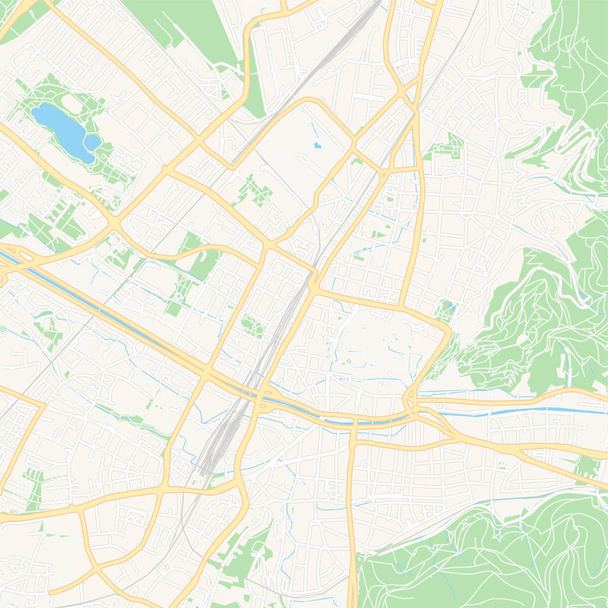 Freiburg im Breisgau, německá Tisknutelná mapa - Vektor, obrázek