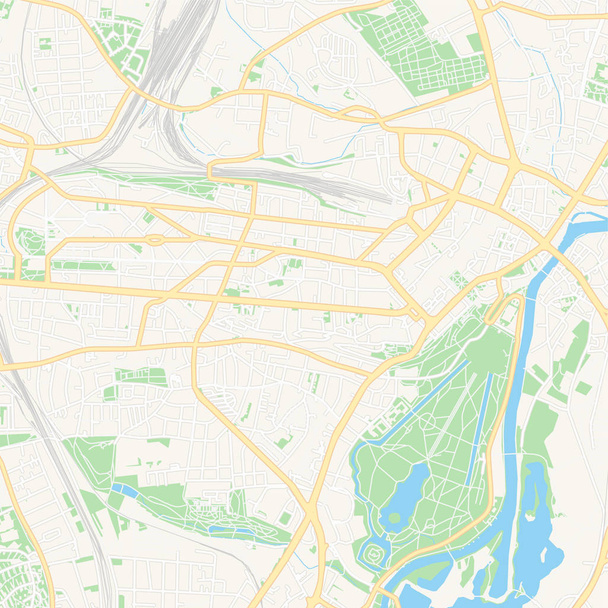 カッセル, ドイツ 印刷可能な地図 - ベクター画像