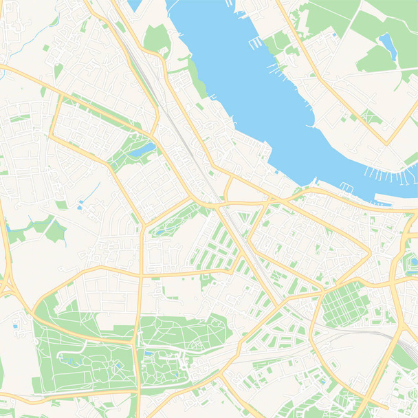 Ρόστοκ, Γερμανία Εκτυπώσιμος χάρτης - Διάνυσμα, εικόνα