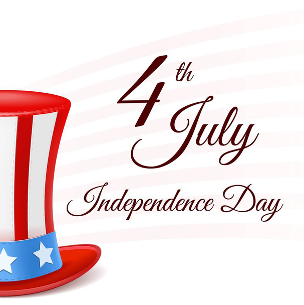 4. Juli mit US-Flagge, Fahne zum Unabhängigkeitstag. 4. Juli Glückwunsch klassische Postkarte. Eine Glückwunschkarte zum Unabhängigkeitstag. Vektorillustration. Folge 10 - Vektor, Bild