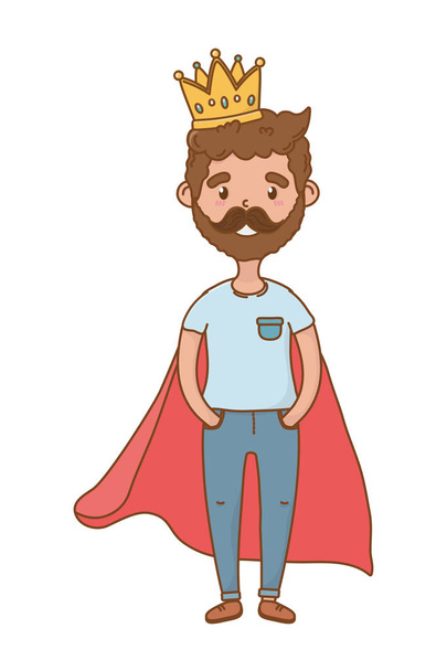 man with crown - Vector, Image