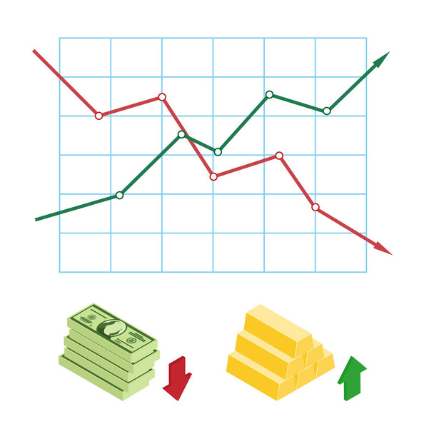 Graph chart market - Wektor, obraz