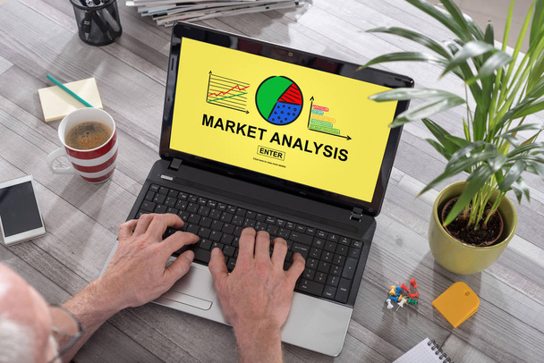 Market analysis concept on a laptop - Foto, imagen