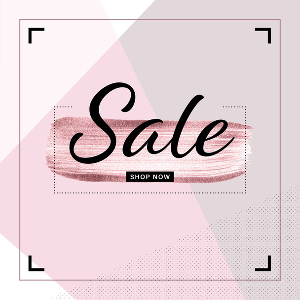 Sale banner template. Luxury promotion banner. Feminine sale banner. - Vector, Imagen