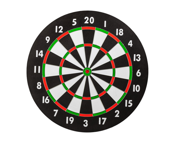 Dart Board Isolated on White - Foto, afbeelding