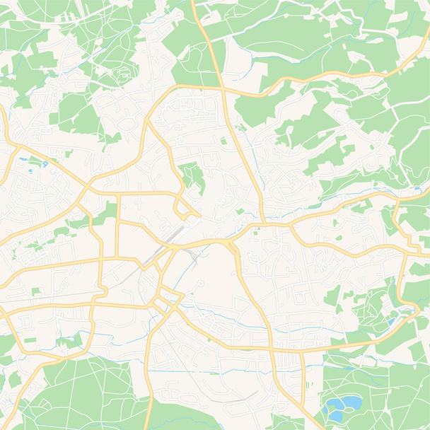 Bergisch Gladbach, Niemcy mapa do druku - Wektor, obraz