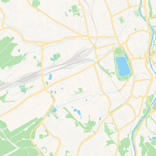 Zwickau, Germany printable map - ベクター画像