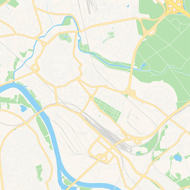 ハナウ, ドイツ 印刷可能な地図 - ベクター画像