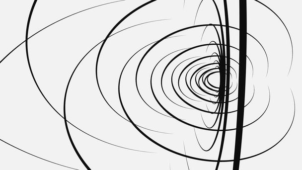 Animación abstracta de la rotación de líneas negras retorcidas sobre un fondo blanco. Animación. Abstracción en blanco y negro
 - Foto, Imagen