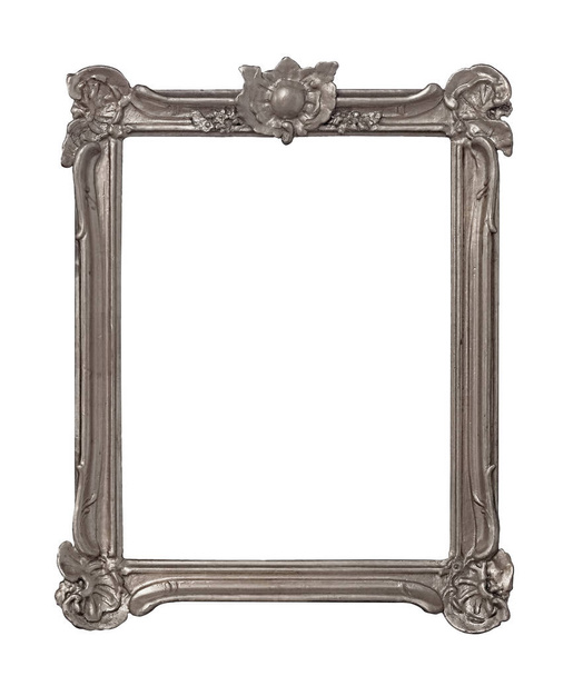 Срібна рамка для картин, дзеркал або фото ізольована на білому тлі. Дизайн елемента з відсічним контуром
 - Фото, зображення