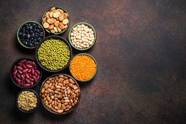 Legumes, lentils, chikpea and beans assortment. - 写真・画像