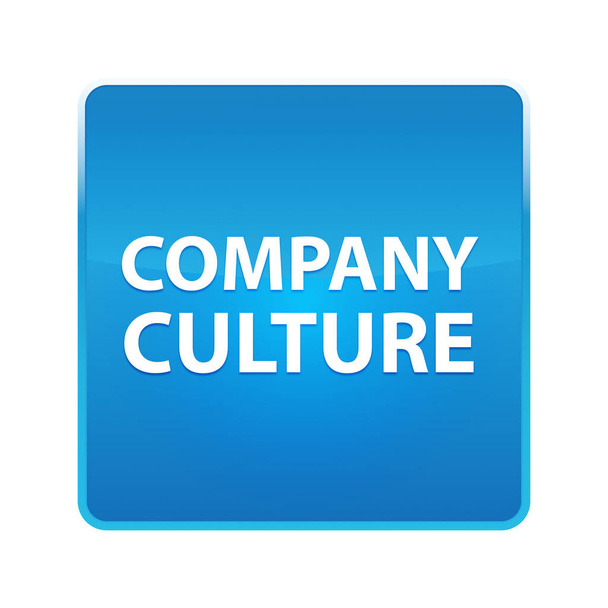 Cultura de la empresa brillante botón cuadrado azul
 - Foto, imagen