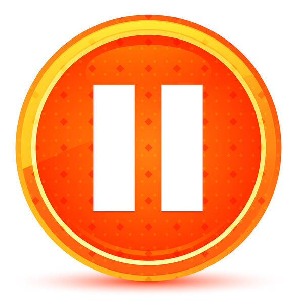 Pozastavit ikonu přirozené oranžové kulaté tlačítko - Fotografie, Obrázek