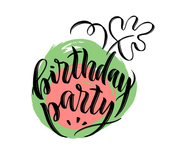 Hand-drawn watermelon lettering, vector illustration - Vector, Image