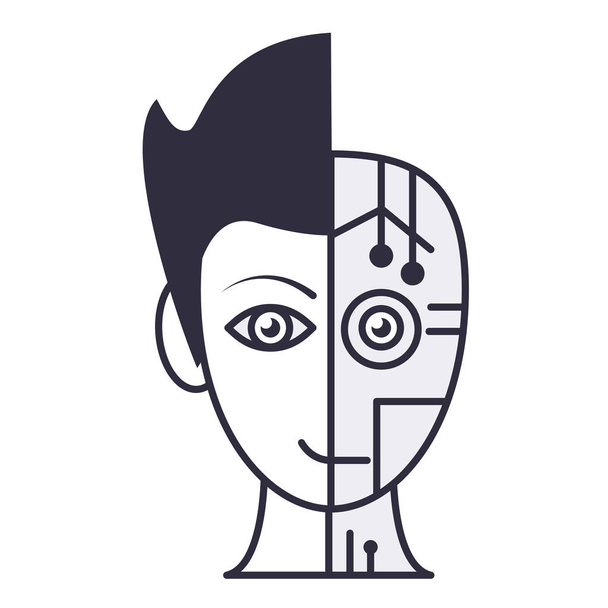Robotova lidská tvář - Vektor, obrázek