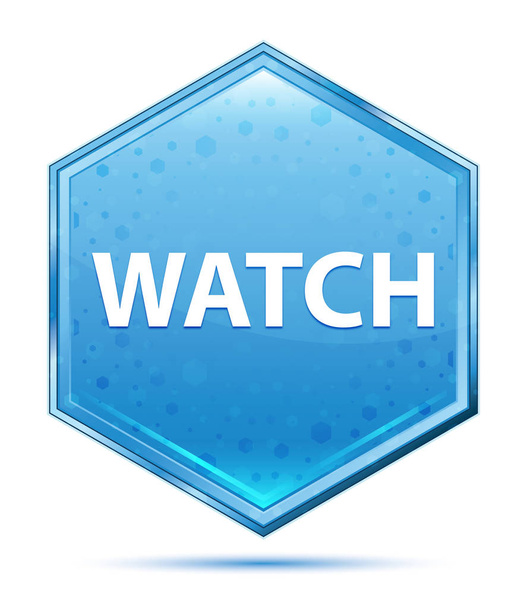 Watch crystal blue hexagon button - Photo, Image