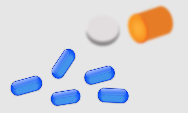 Blaue Pillen - Vektor, Bild